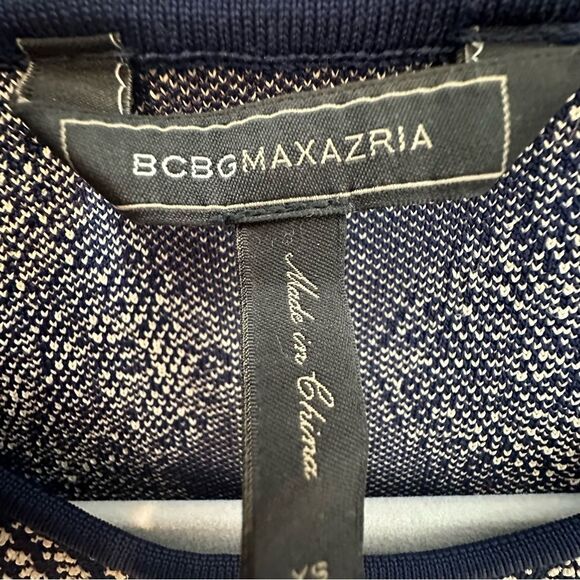 BCBG Alonya Navy Blue Peplum Top Knit Skirt Set |XS - Picture 5 of 7